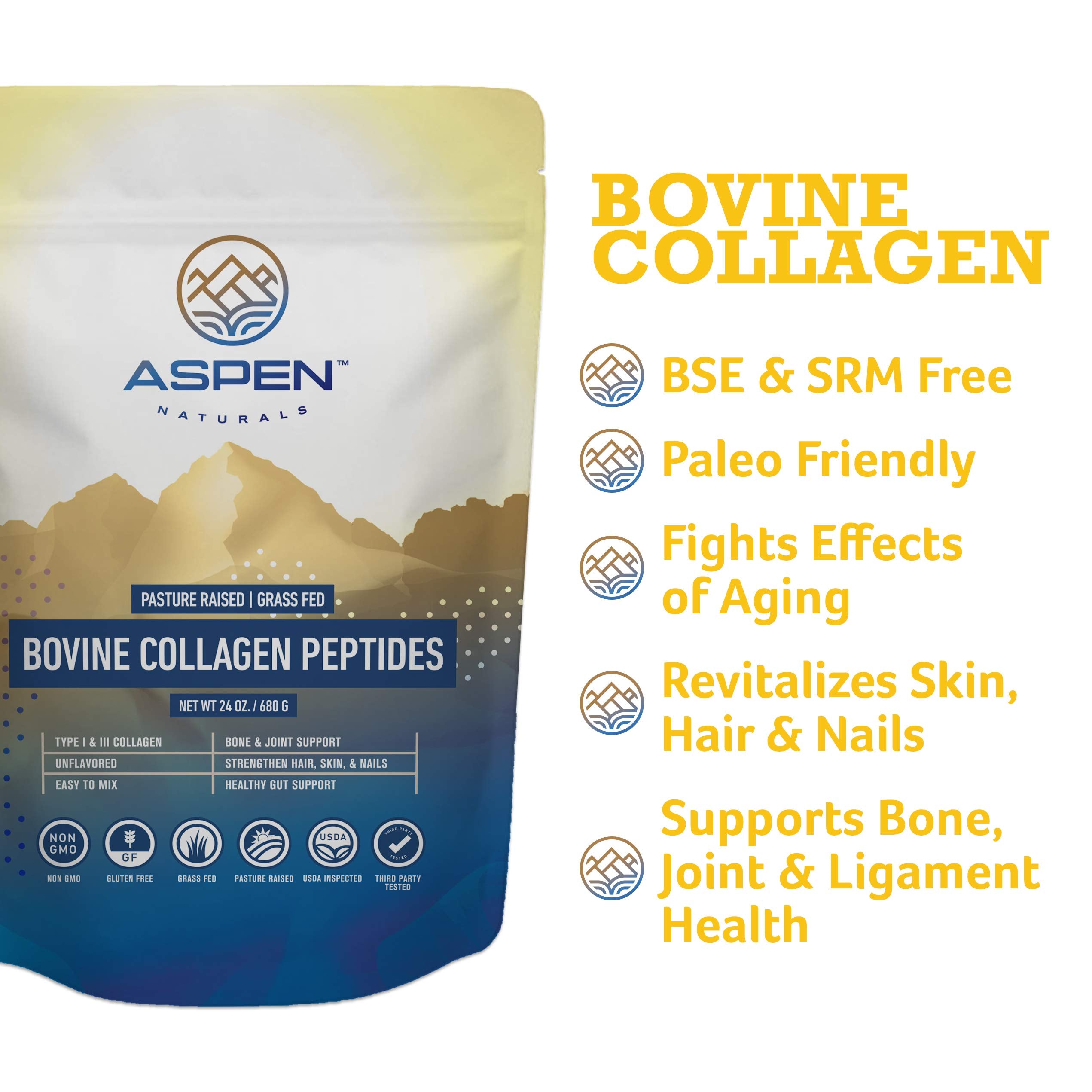 Aspen Naturals Collagene Bovin Poudre - doseur pour mesurage pratique