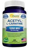 aSquared Nutrition Acetyl L-Carnitine, bouteille 200 capsules, énergie potentielle et clarté cognitive