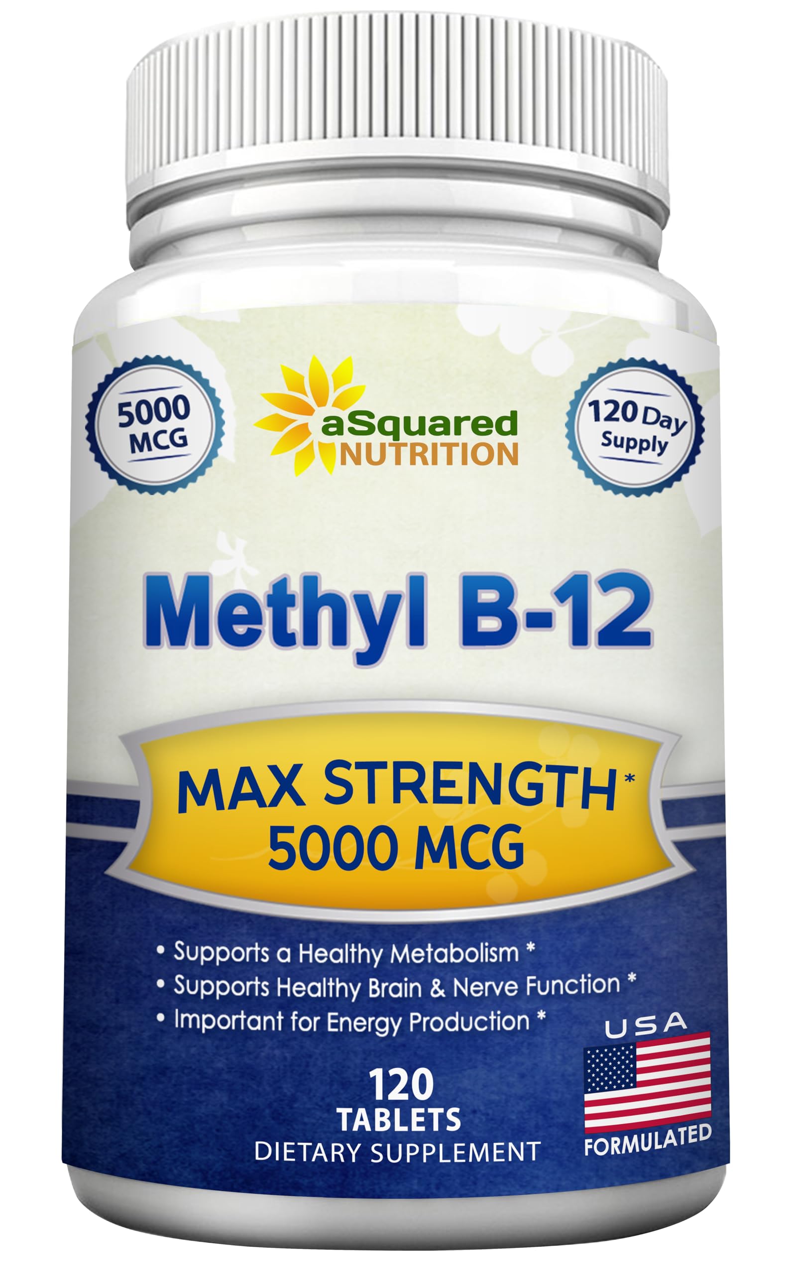 aSquared Nutrition B12 5000mcg – énergie soutenue.