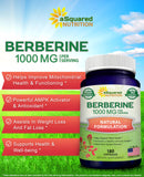 Capsules véganes aSquared Nutrition Berberine 1000 mg, faciles à avaler