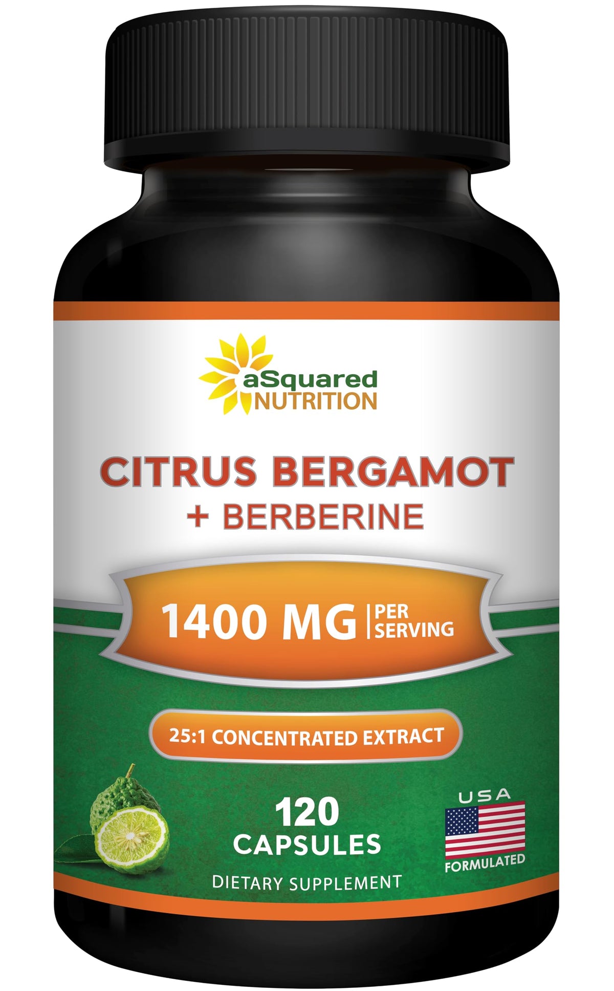 aSquared Nutrition Citrus Bergamot en bouteille prête à l'emploi, soutien du cœur au quotidien.