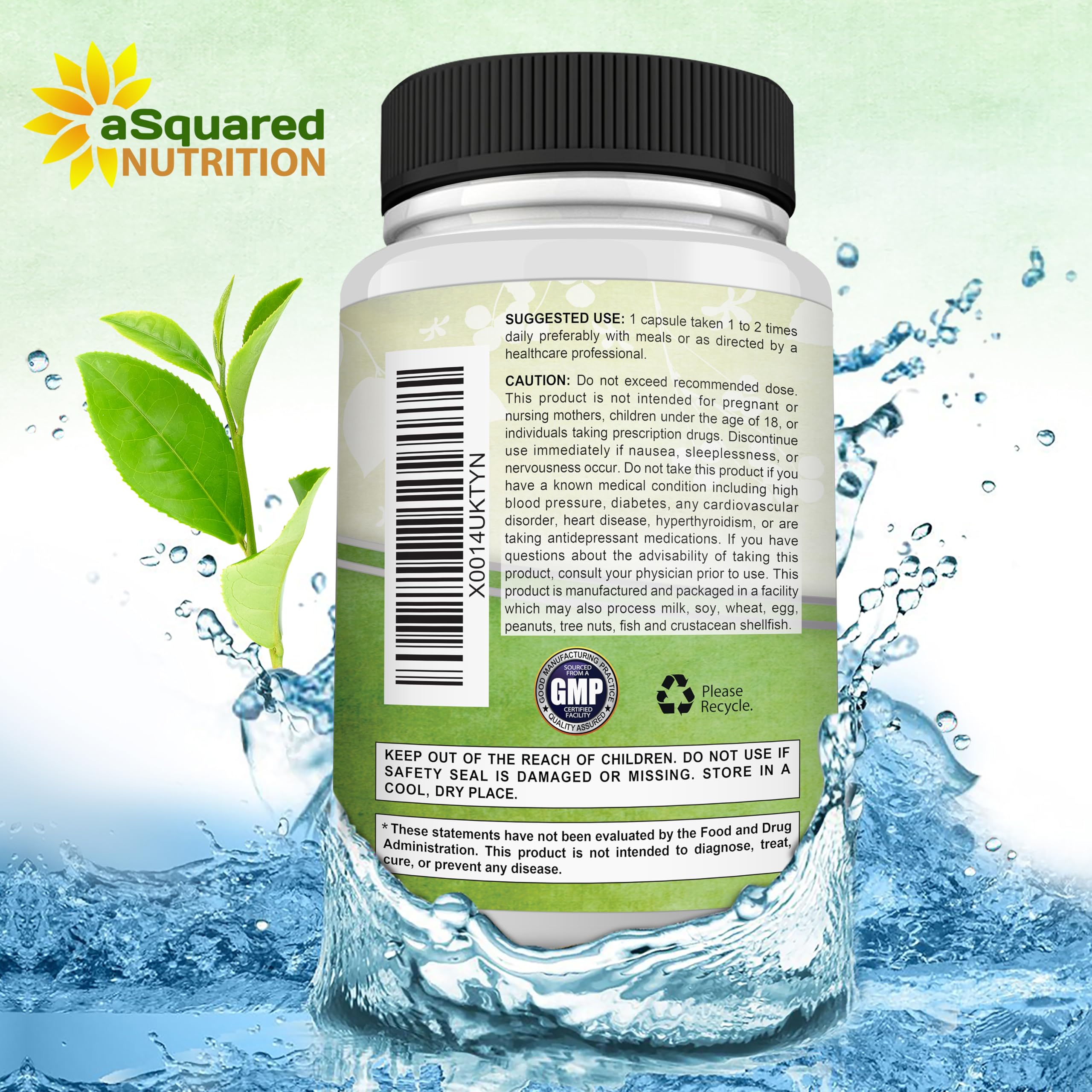 aSquared Nutrition Extrait thé vert EGCG – caféine naturelle pour énergie légère.