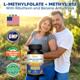 Capsules véganes d'aSquared Nutrition L‑Méthylfolate Plus B12, faciles à intégrer dans la routine.