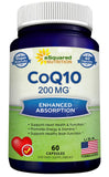 CoQ10 d'aSquared Nutrition dans une bouteille, capsules de 200 mg pour énergie potentielle