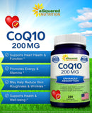 CoQ10 d'aSquared Nutrition – capsules véganes, faciles à avaler, pour mode de vie actif.