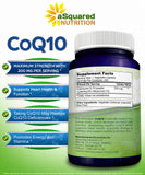 CoQ10 d'aSquared Nutrition – étiquette lisible, informations claires.