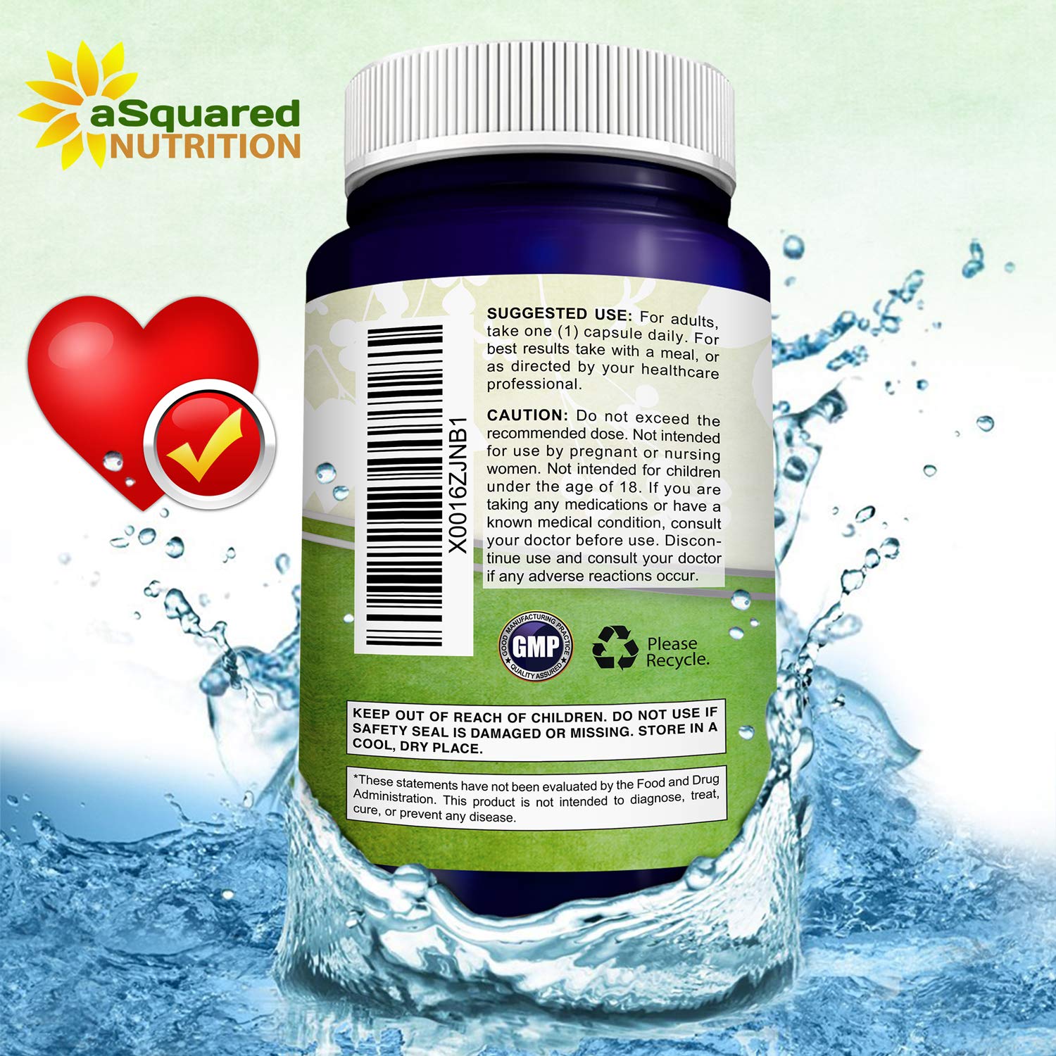 CoQ10 d'aSquared Nutrition – tableau de composition clair et accessible.