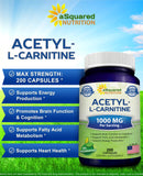 Étiquette et conformité BPF américaine de aSquared Nutrition Acetyl L-Carnitine