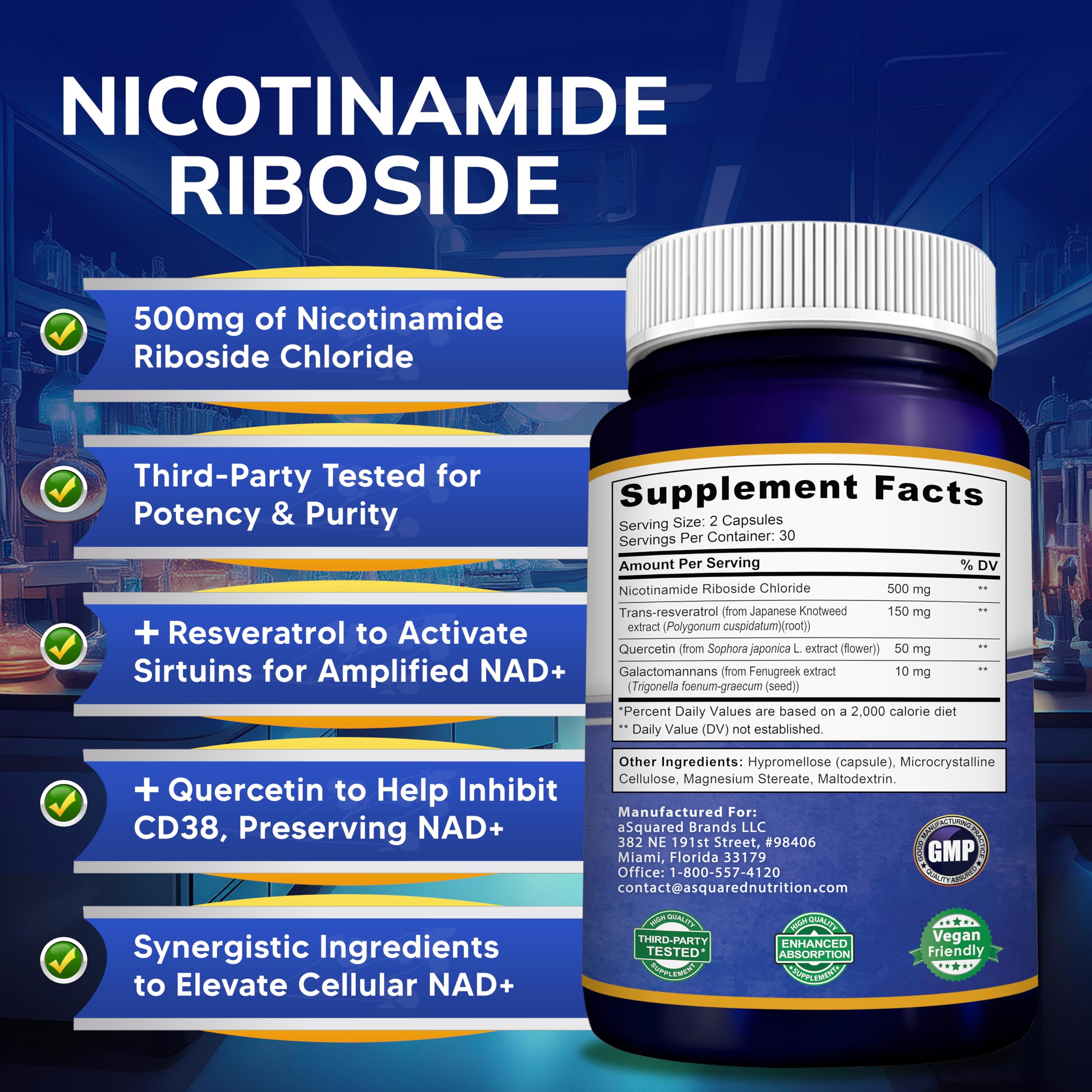 Formule NAD+ complète Asquared Nutrition