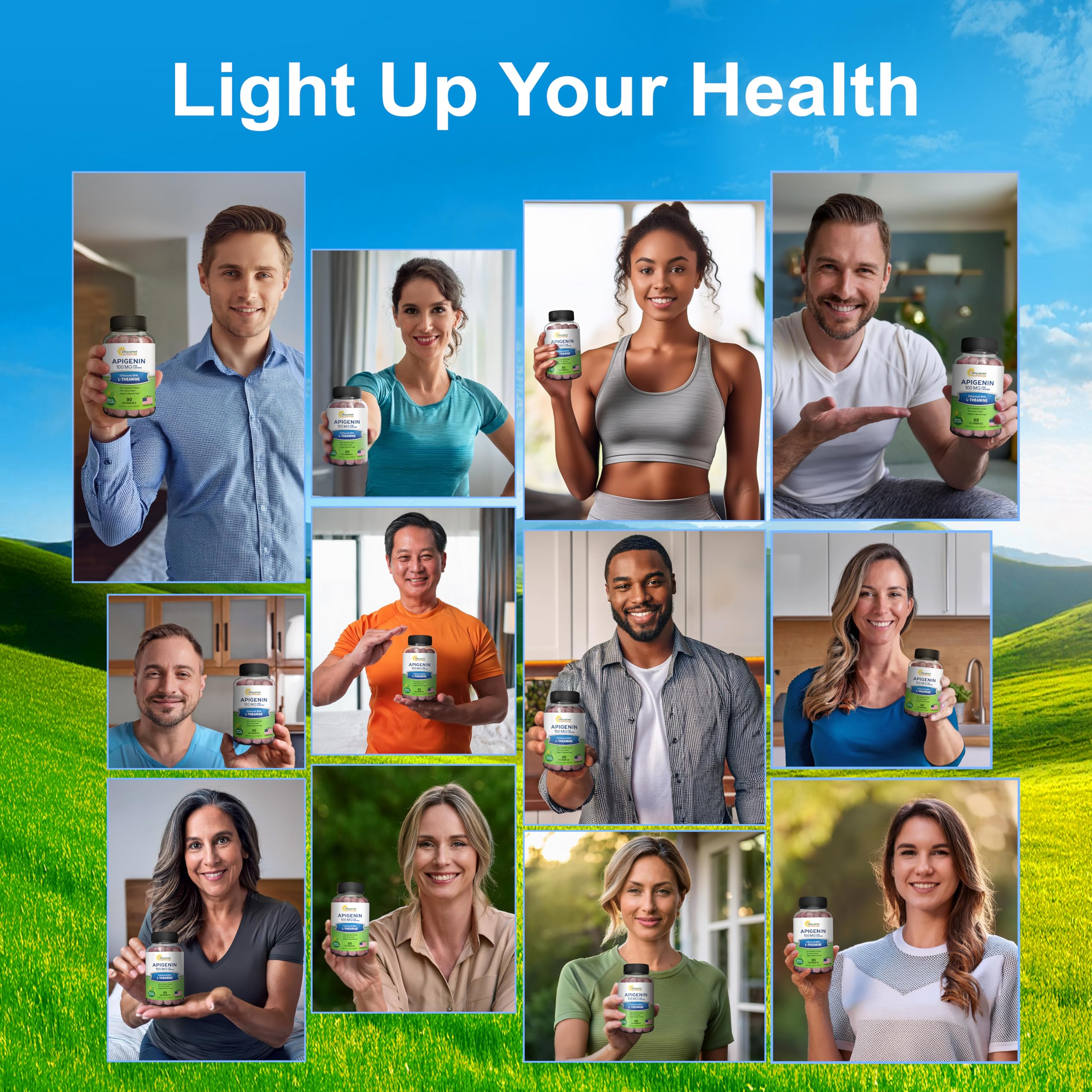 aSquared Nutrition Apigenin L-Theanine – ingrédients naturels et sans colorants artificiels