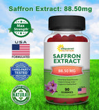 Gommes safran d'aSquared Nutrition, certification ISO démontrant sécurité et pureté.