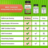 Gommes safran d'aSquared Nutrition, emballage clair avec dosage indiqué.