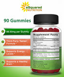 Gommes safran d'aSquared Nutrition, gros plan sur la couleur et la texture.