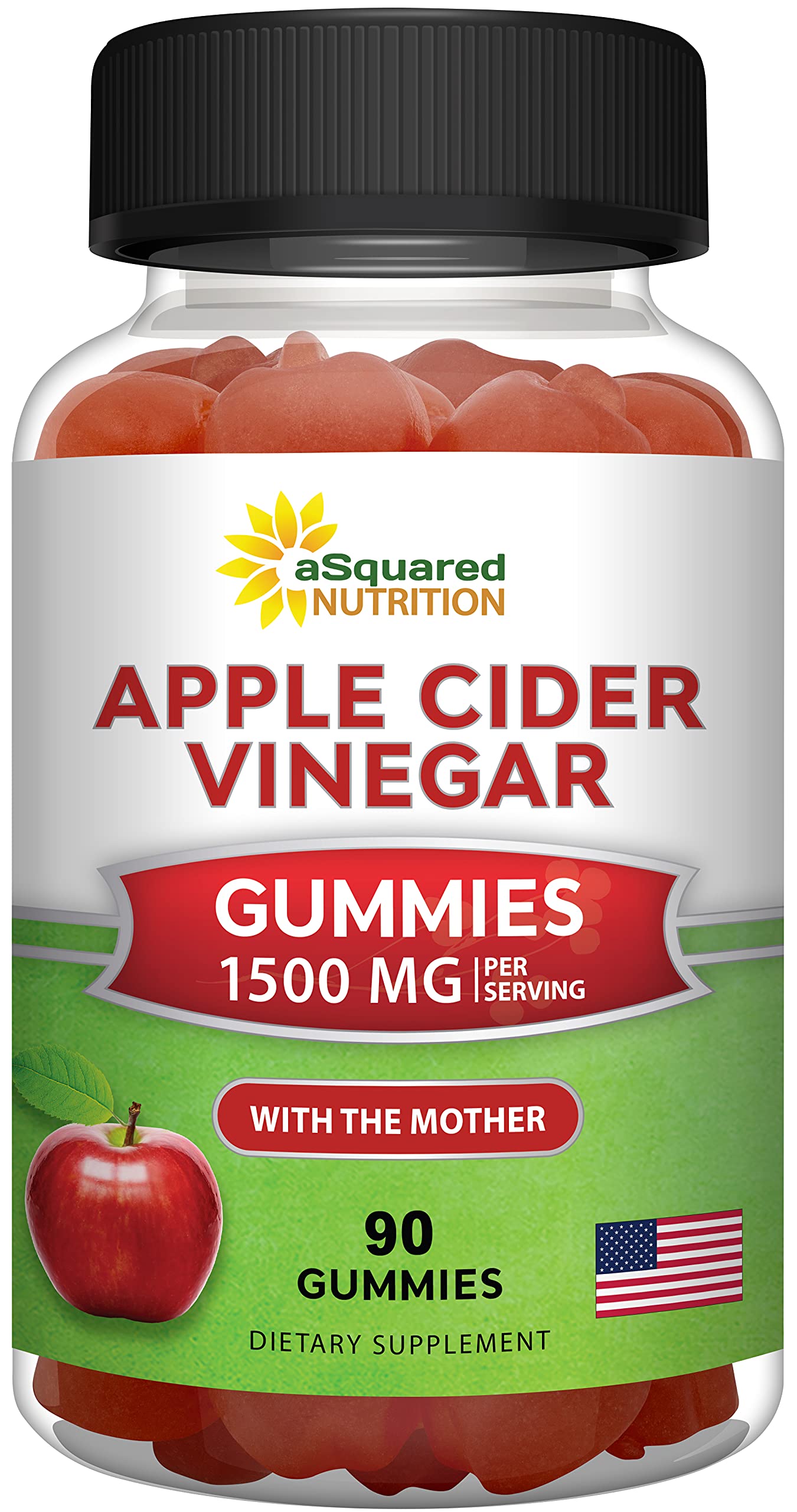 aSquared Nutrition Gommes Vinaigre de Pomme emballage pratique pour 30 jours