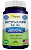 bouteille aSquared Nutrition Nicotinamide avec Resveratrol montrant étiquette et potentiel effet énergie
