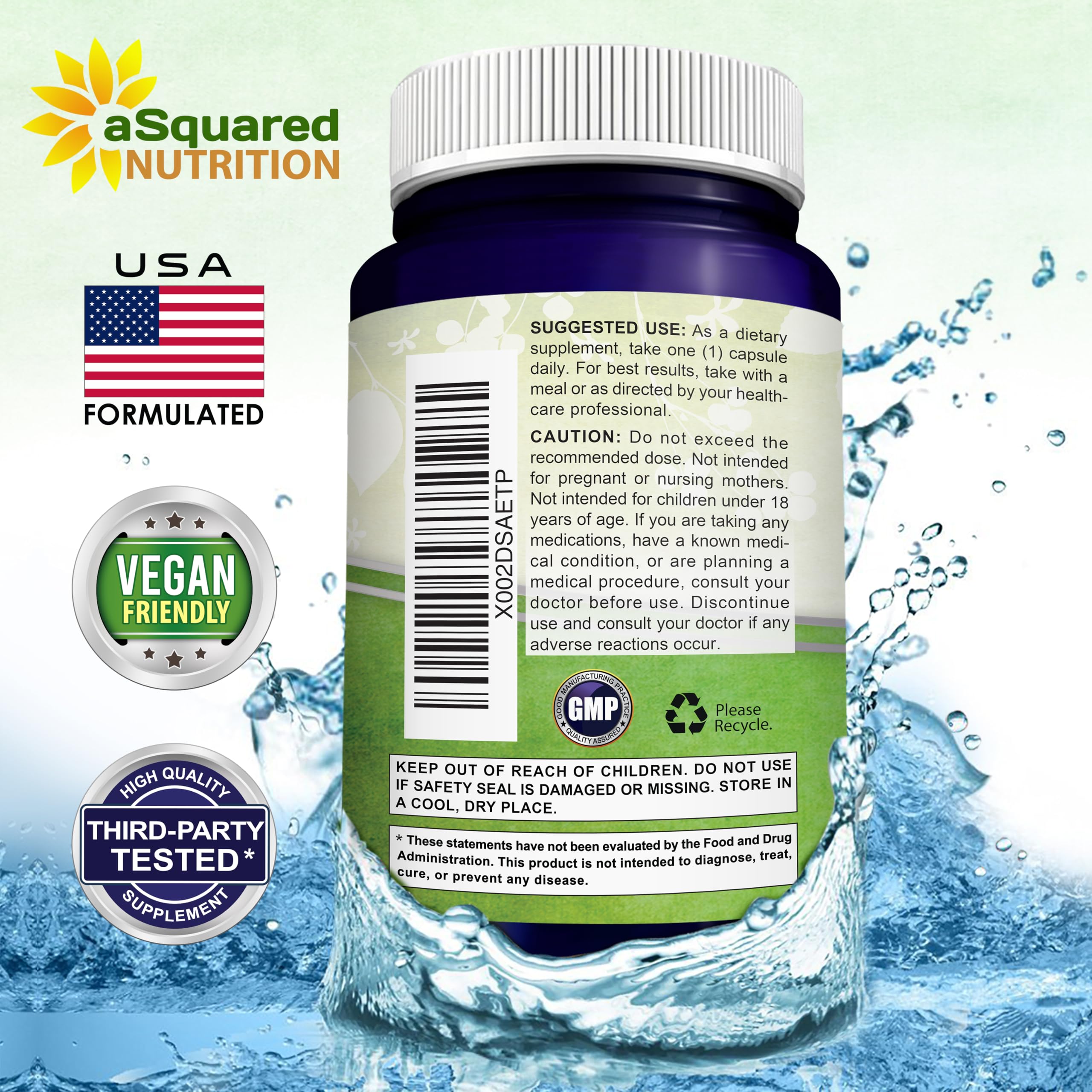 emballage recyclable aSquared Nutrition Nicotinamide Resveratrol produit végan-friendly