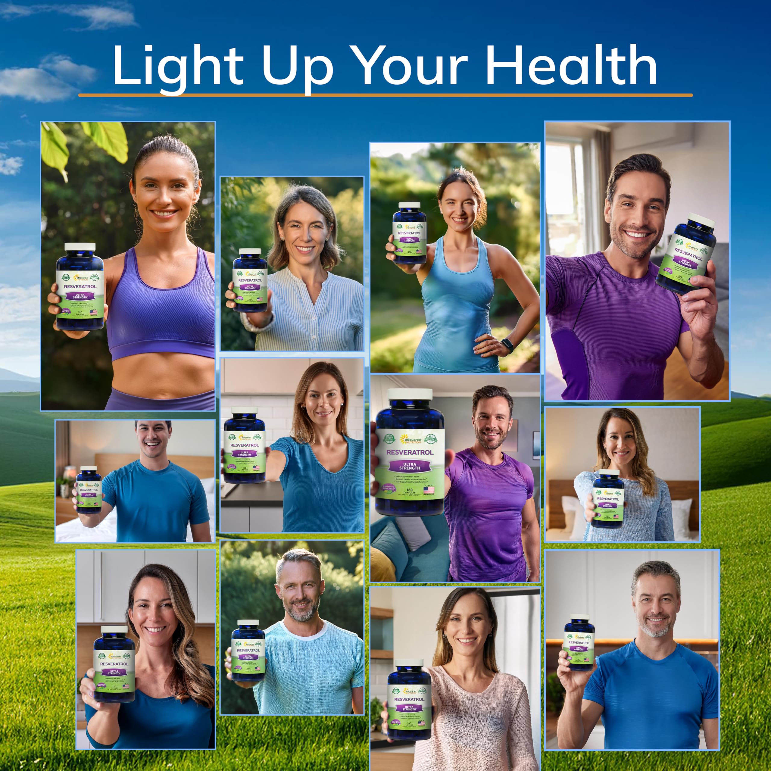 Capsules Resveratrol aSquared Nutrition dans la main routine pratique