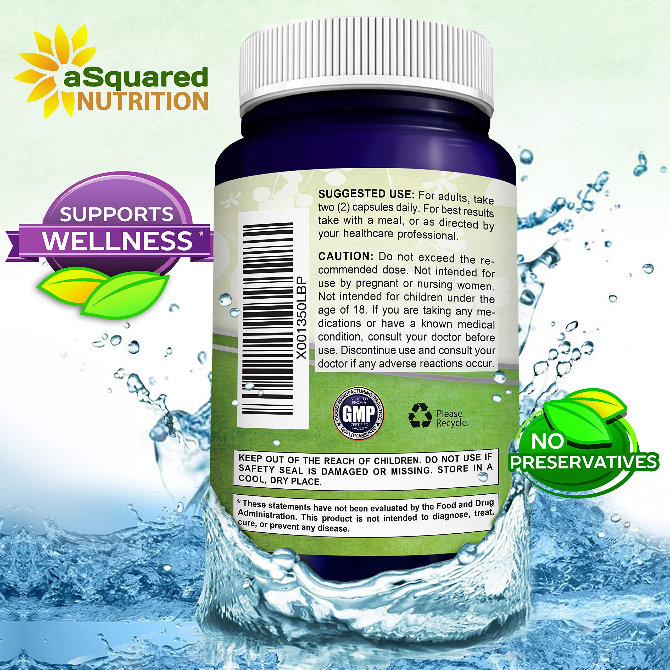 Fiche nutrition Resveratrol aSquared Nutrition détails des portions