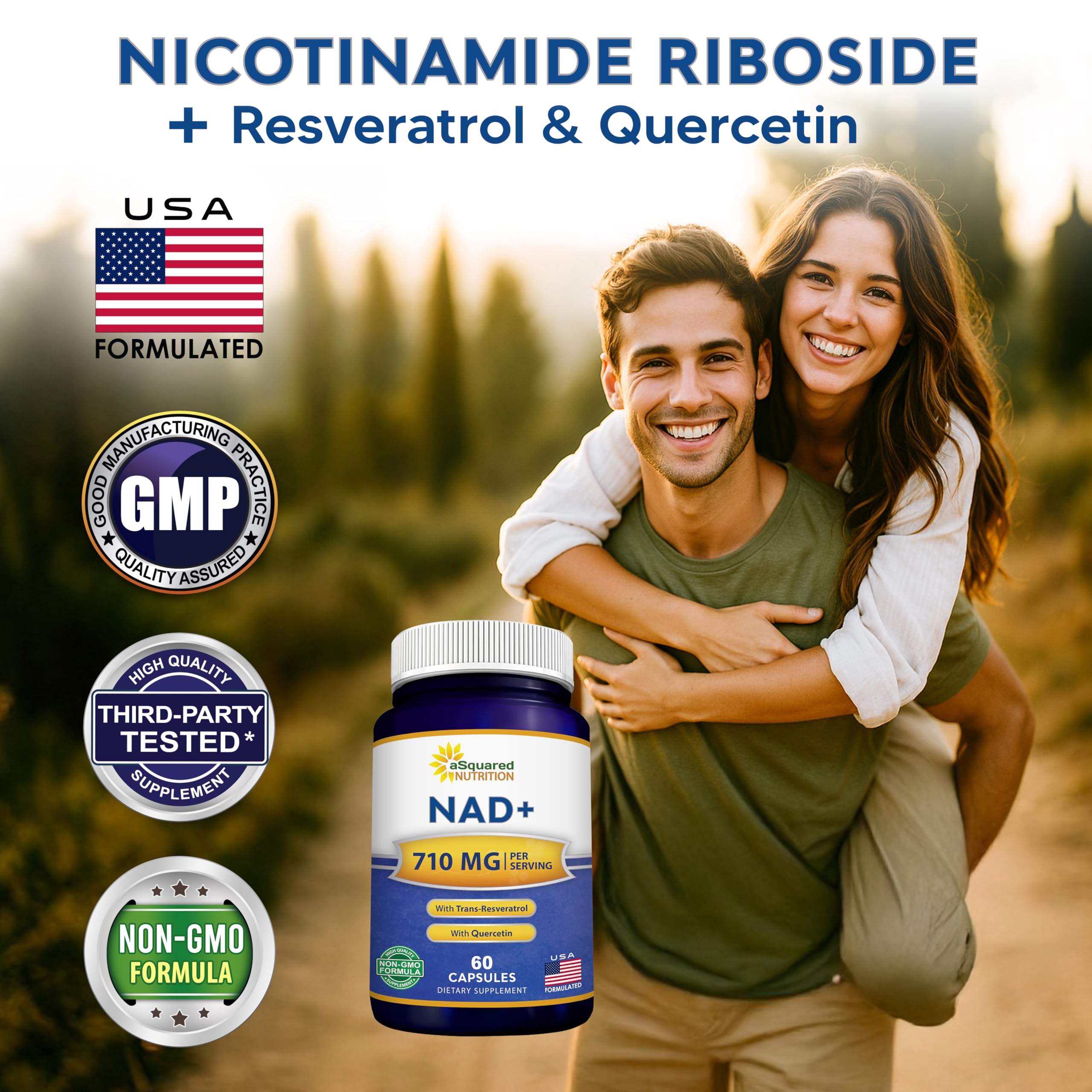 Capsules Asquared Nutrition avec riboside de nicotinamide 500 mg