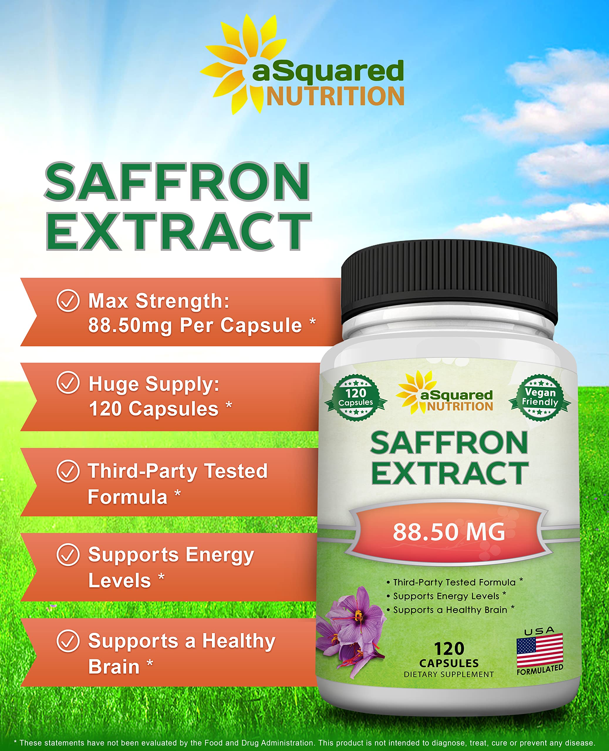 aSquared Nutrition Safran: capsules ouvertes montrant le dosage élevé