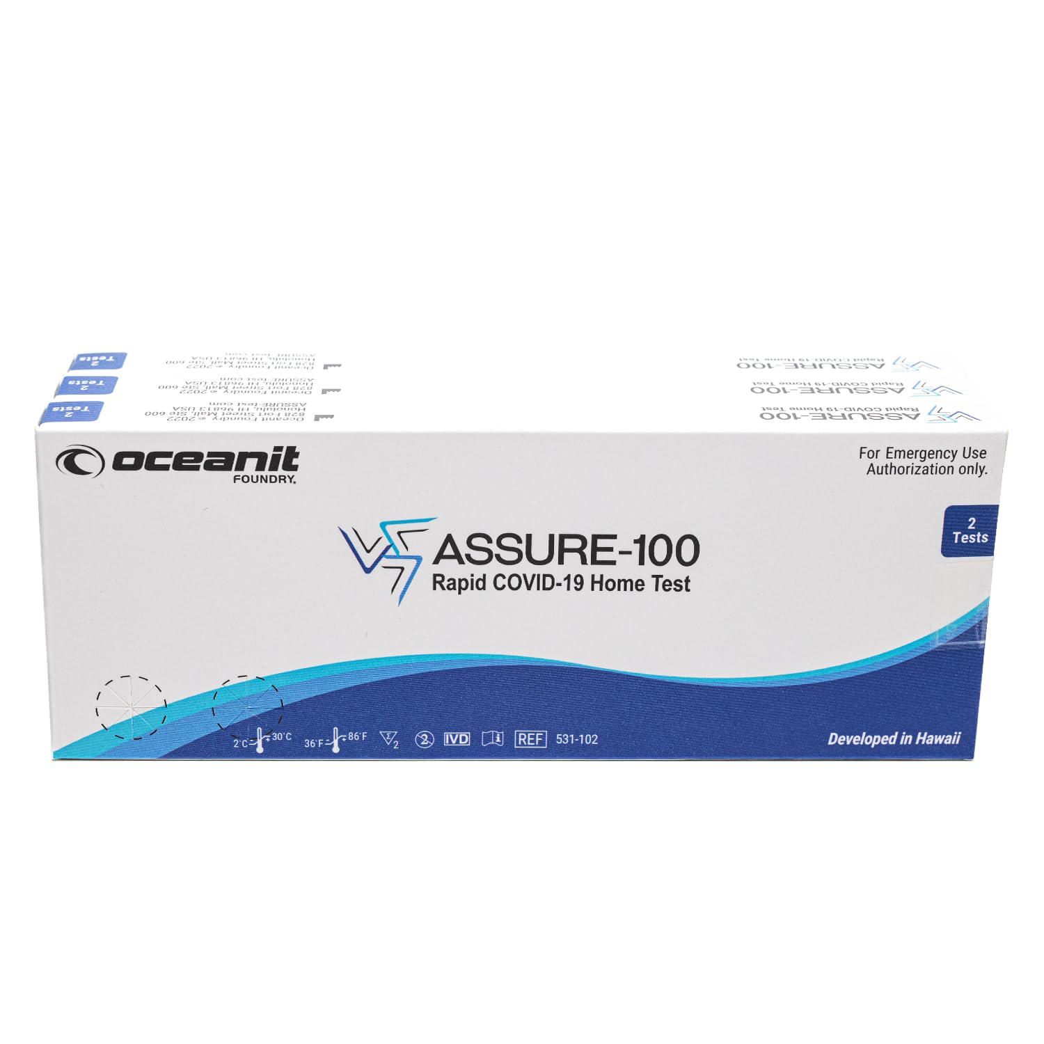 Tiges nasales ASSURE-100 duo prêtes pour prélèvement précis.