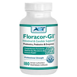 Floracor AST Enzymes: bouteille sur étagère, soutien digestif potentiel au quotidien.