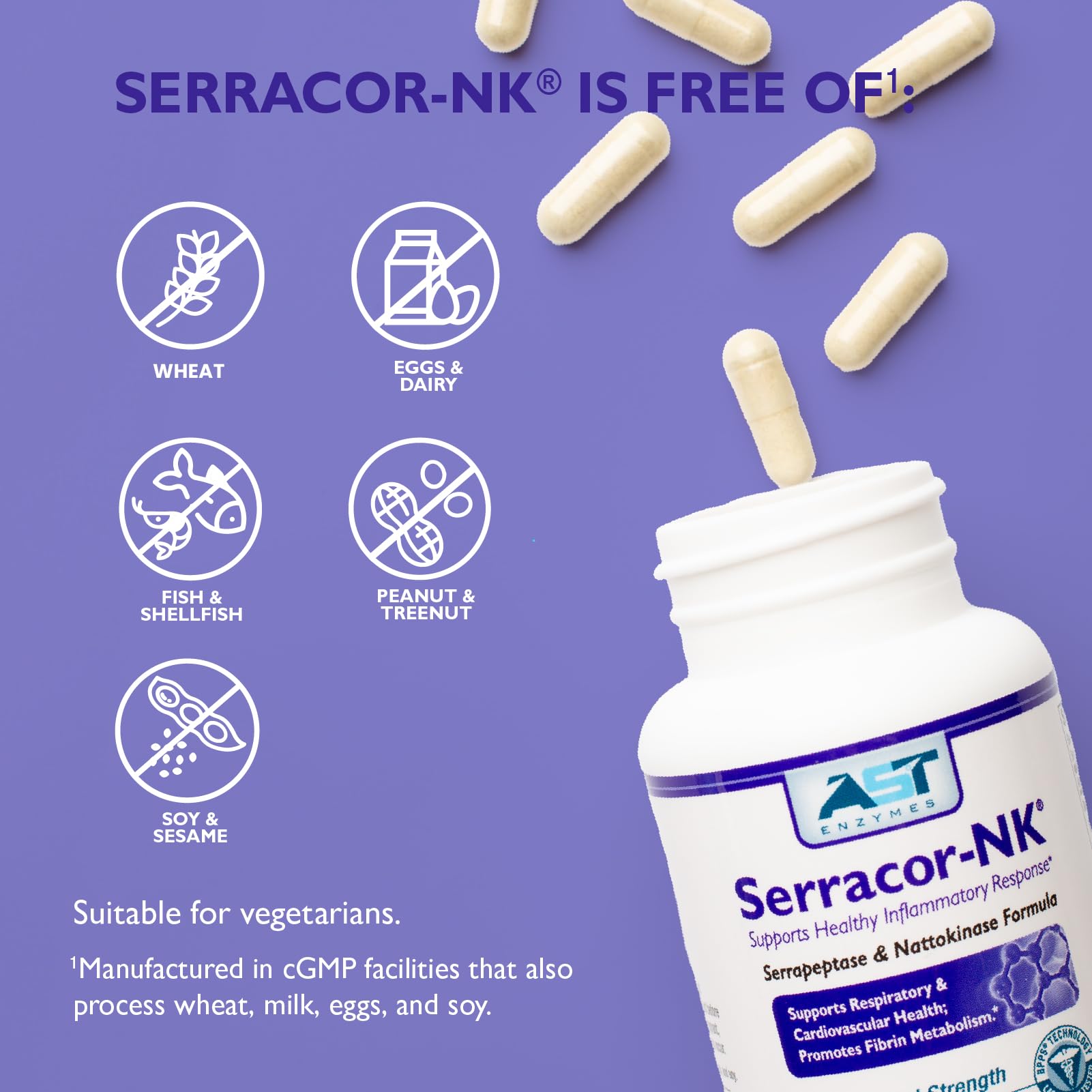 Emballage AST Enzymes Serracor-NK prêt à intégrer votre rituel quotidien.
