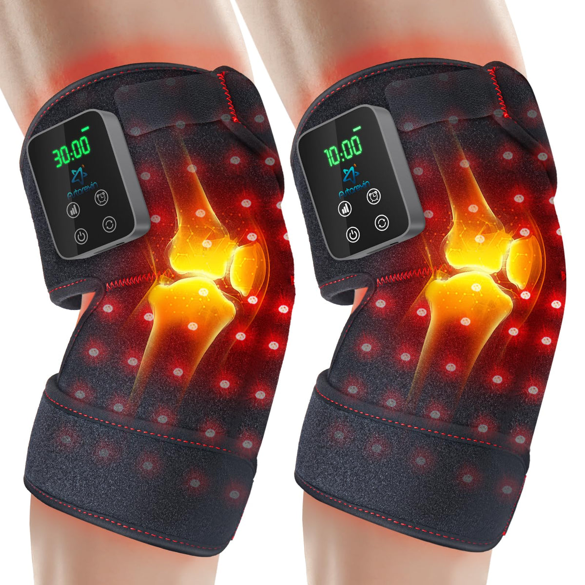 Astarexin genou-bandeau avec 72 LEDs pour une couverture complète du joint.
