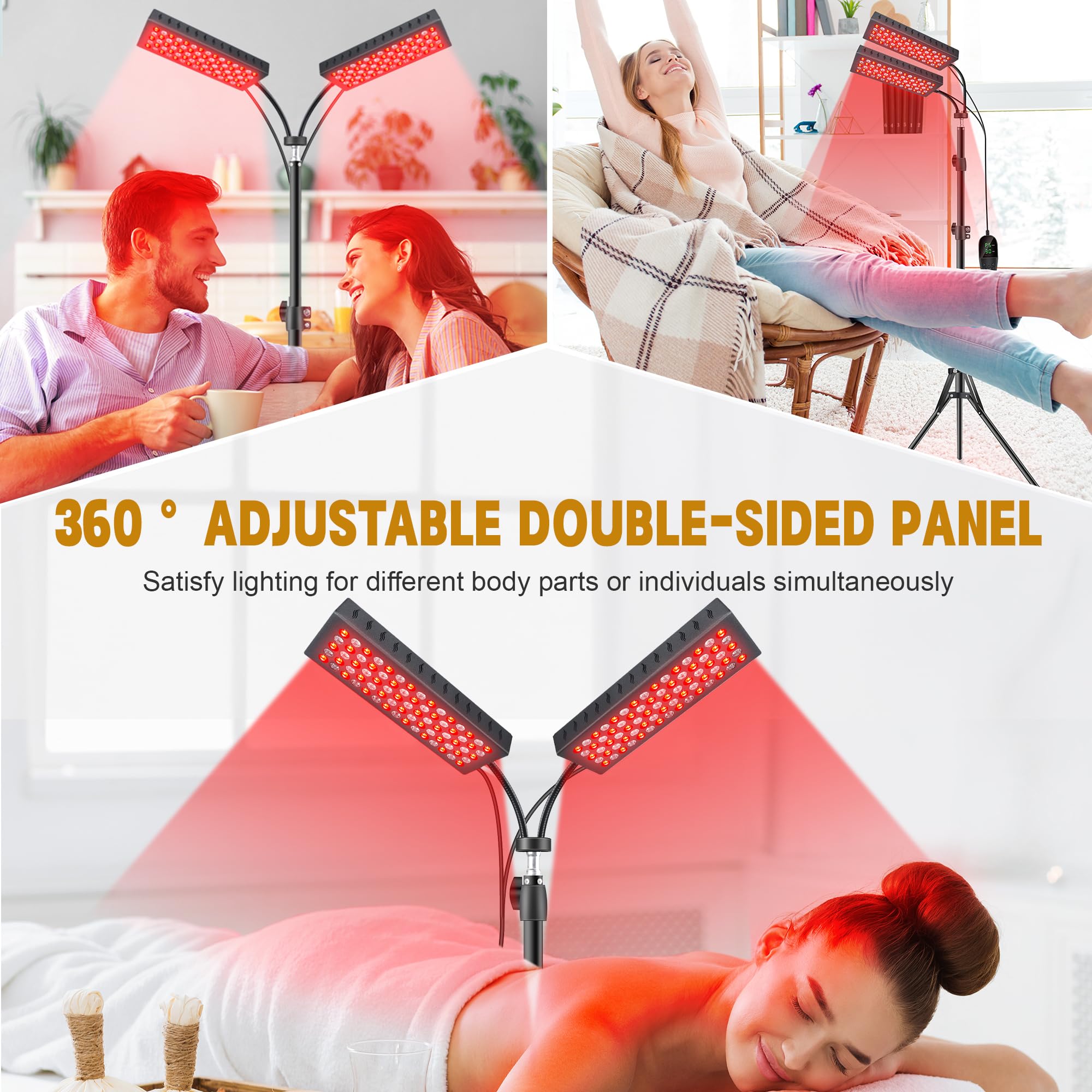 Astarexin lampe de thérapie: tête double pour une couverture flexible.