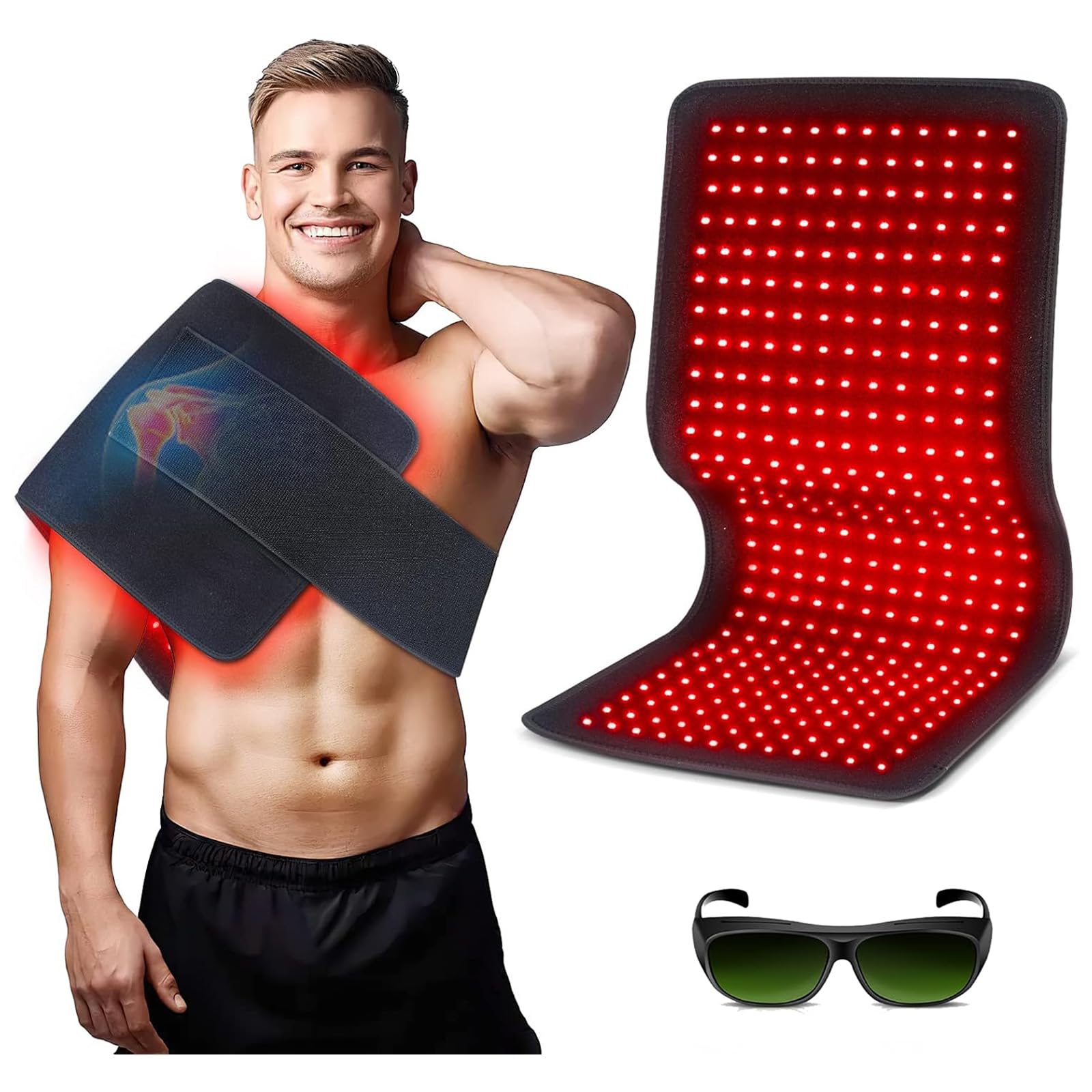 Astarexin Tapis Lumière Rouge 660nm, couverture complète du dos pour soulager les tensions