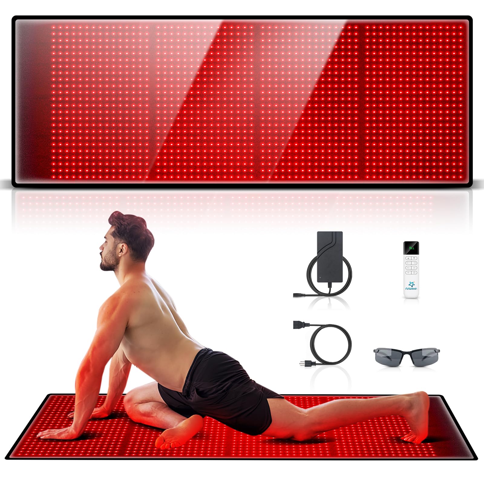 Astarexin tapis lumière rouge 660nm pour peau tonique et circulation améliorée.