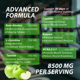 Asumtal Créatine Monohydrate, étiquette lisible montrant formulation vegan et sans sucre.