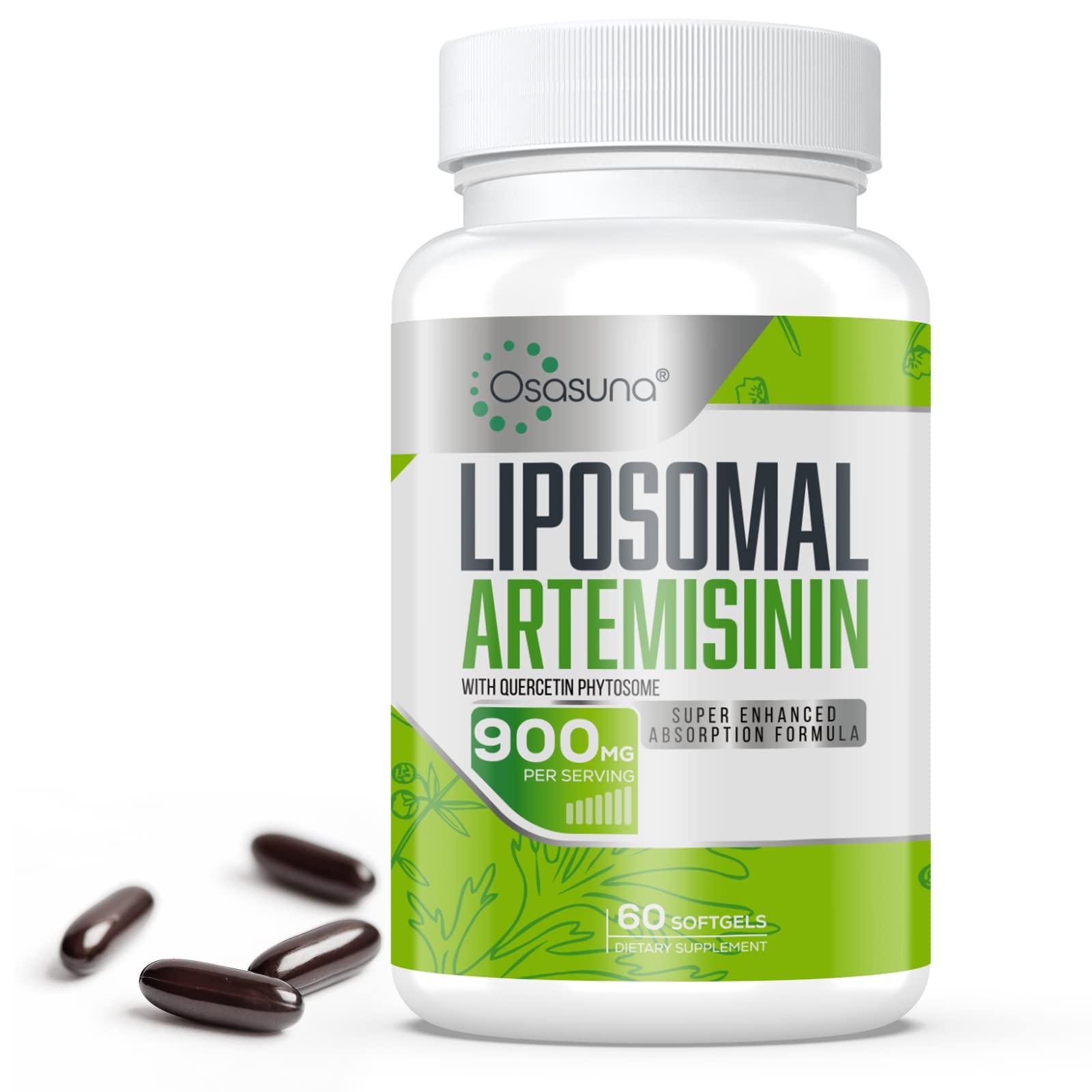 Osasuna artémisinine liposomale – bouteille visible, absorption potentiellement accrue.
