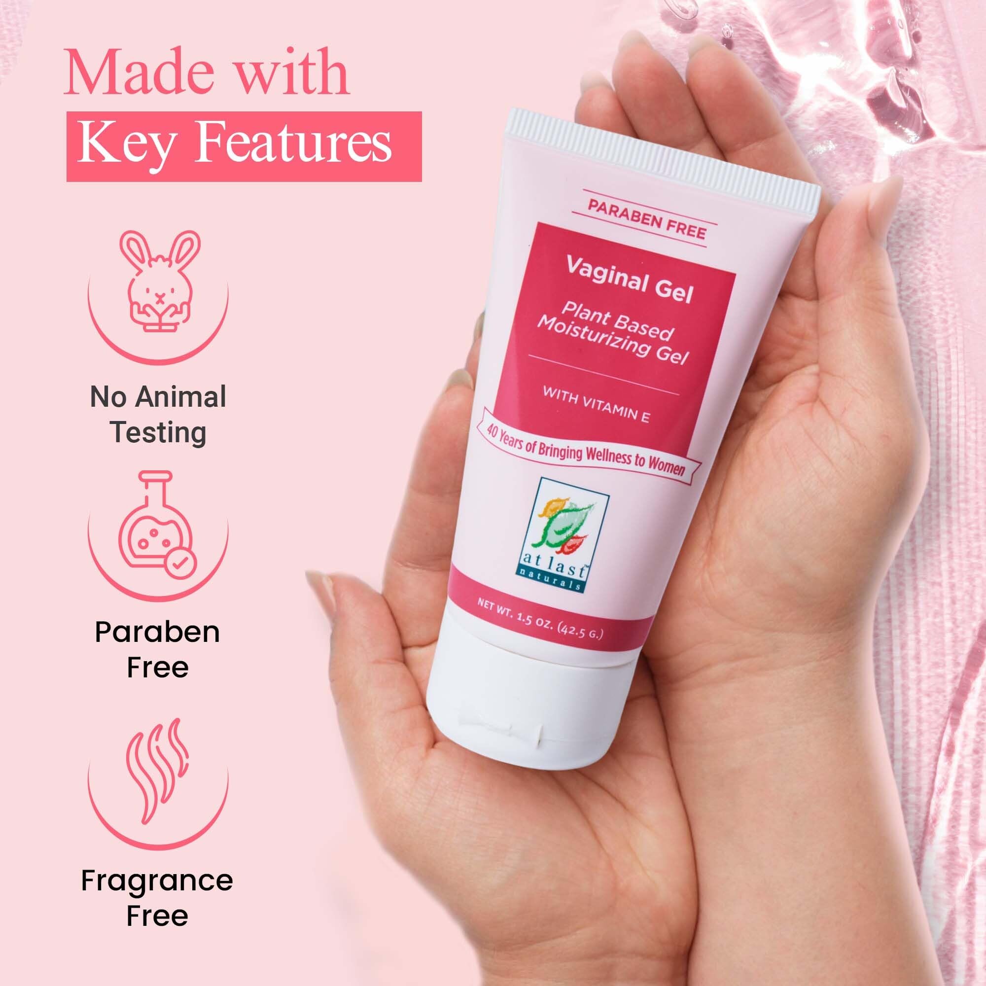 Texture non grasse At Last Naturals Gel pour confort discret.