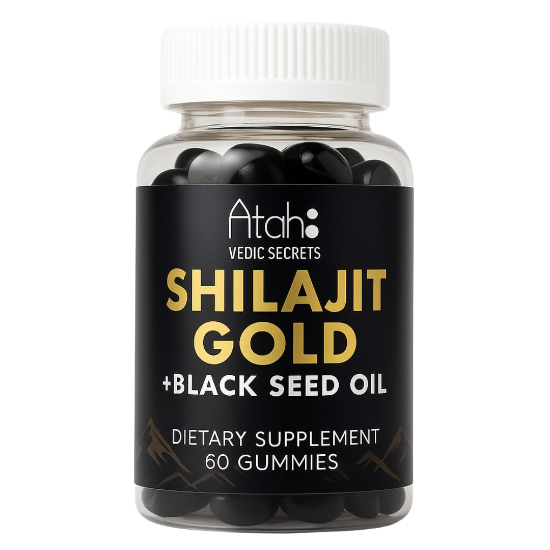 Gommes Shilajit ATAH VEDIC SECRETS dans flacon, énergie quotidienne potentielle