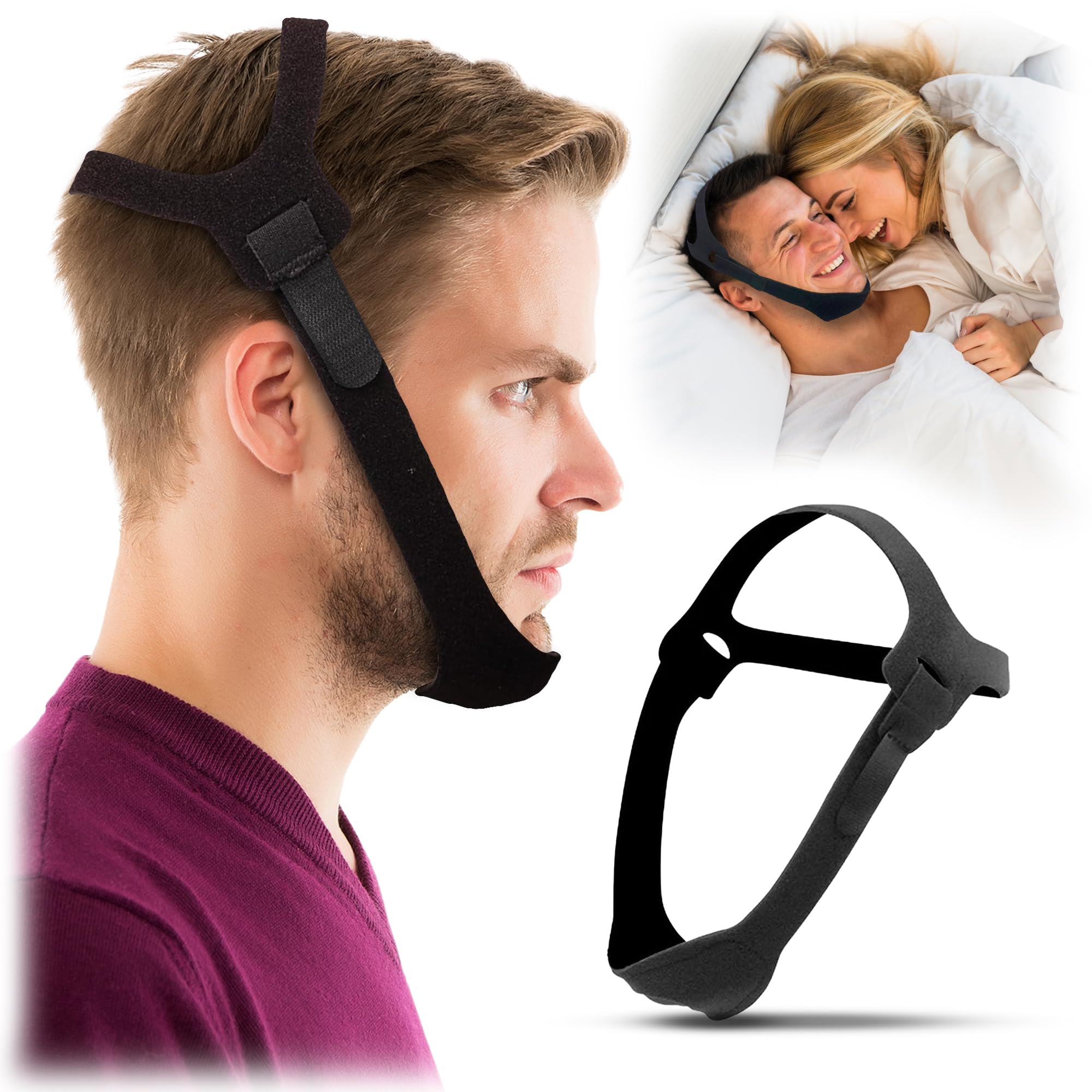 Atavyst bande menton anti-ronflement pour CPAP, porté confortablement.