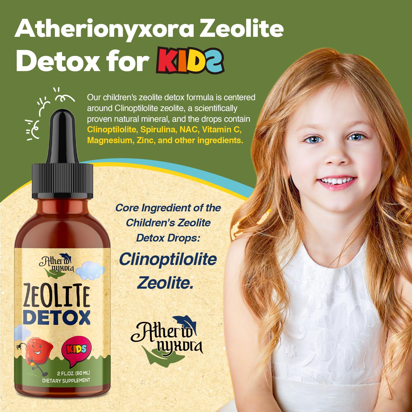 Atherionyxora Zeolite Detox gout naturel moine fruit, facilité d’administration.