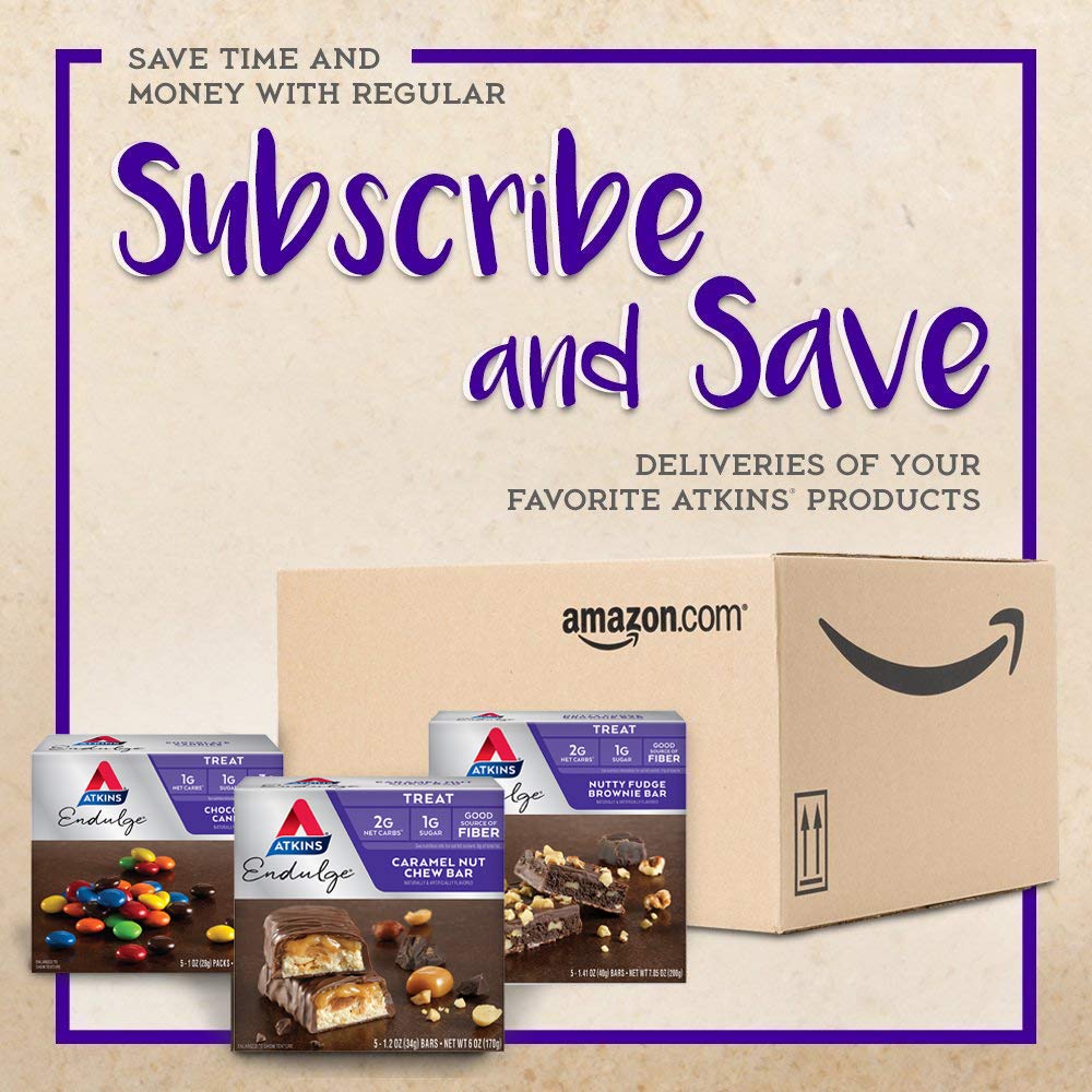 Pack Atkins Endulge Caramel et cacahuètes, snack pratique pour la journée.