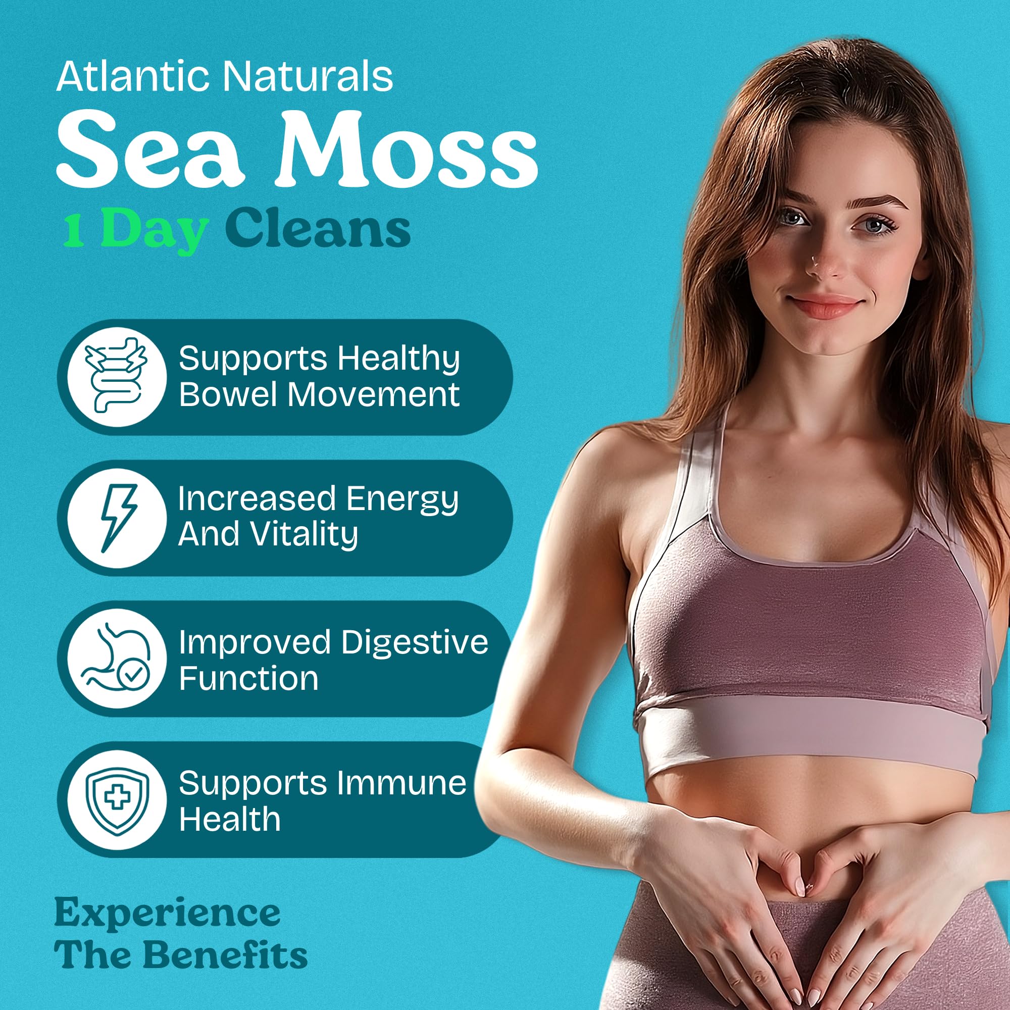 Atlantic Naturals detox algues-marines, boisson revitalisante pour le bien-être intestinal.