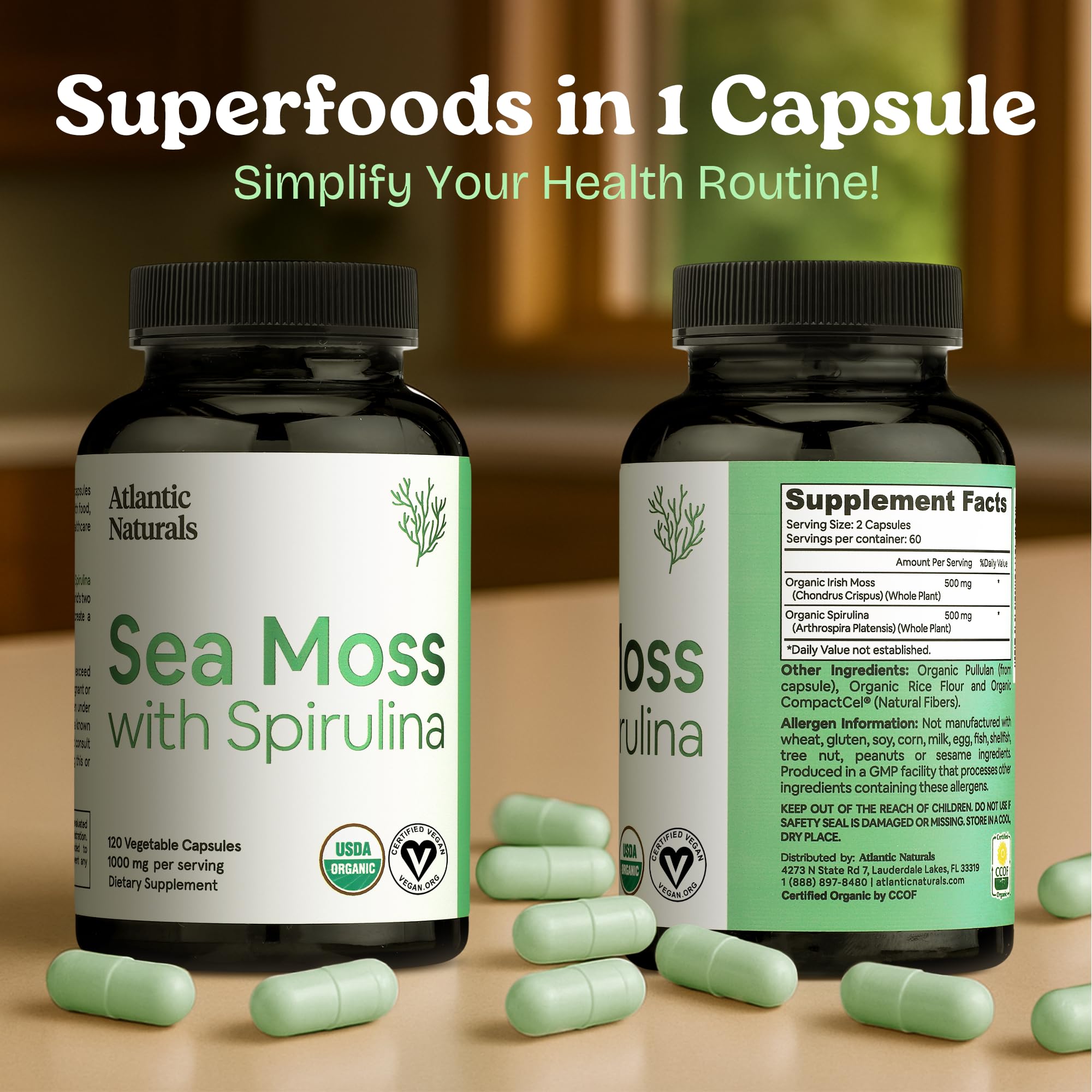 Capsules Atlantic Naturals dans la main, solution pratique pour la prise quotidienne