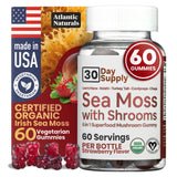 Atlantic Naturals gommes-seamoss-criniere-de-lion en flacon, pratique pour énergie soutenue.