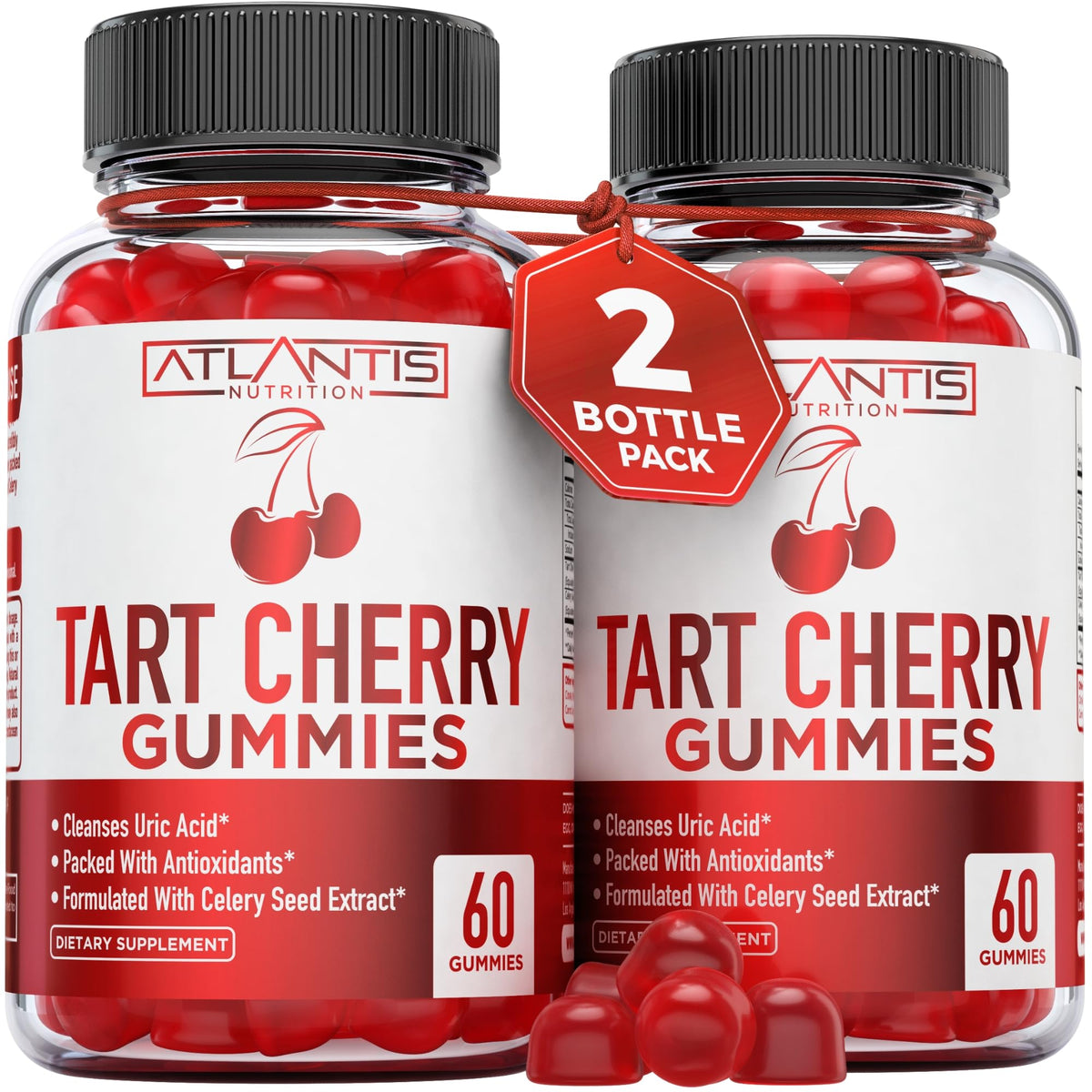 Atlantis Nutrition Gommes Cerise Tart – emballage pratique pour une prise quotidienne.