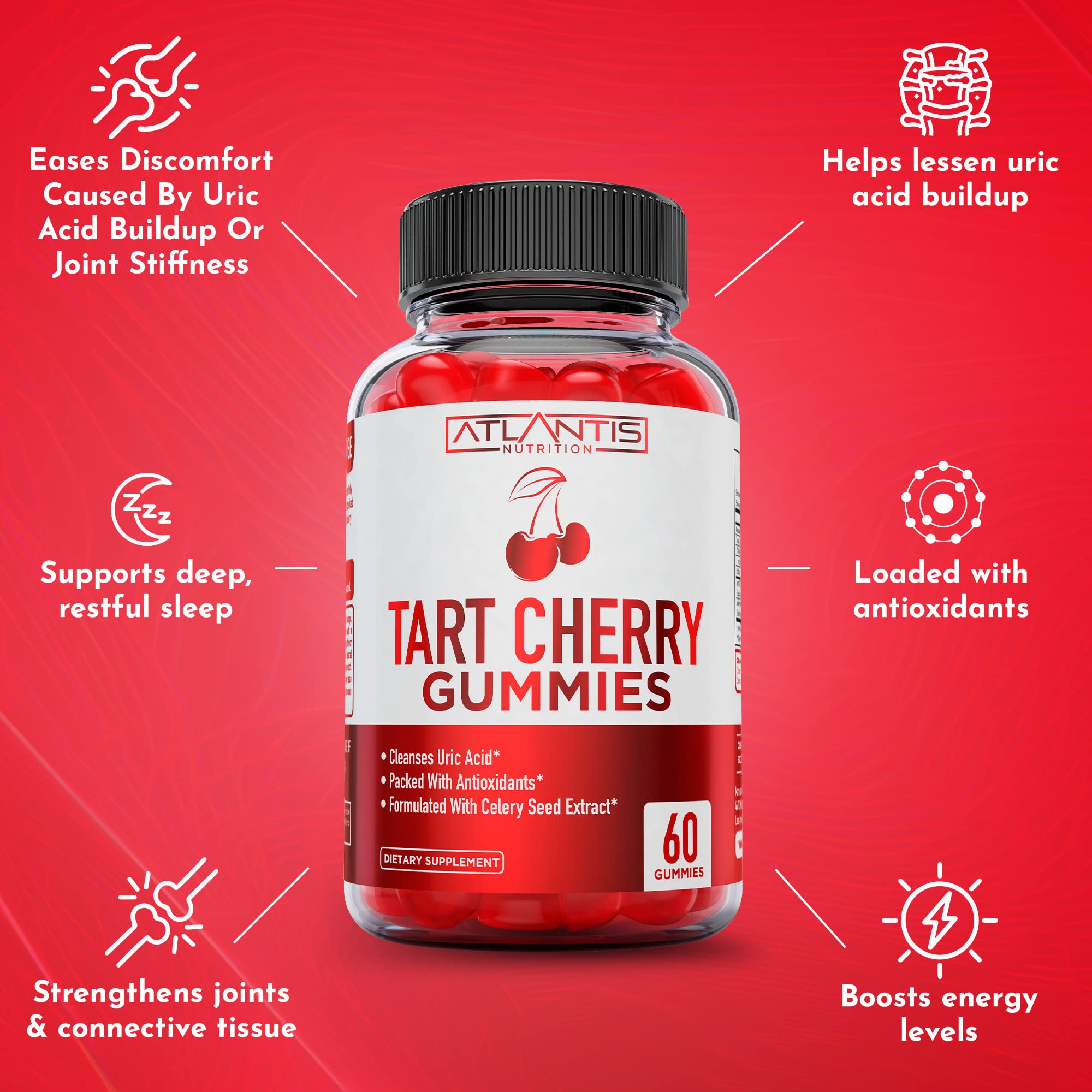 Gommes Cerise Tart Atlantis Nutrition – sans additifs ni charges inutiles.