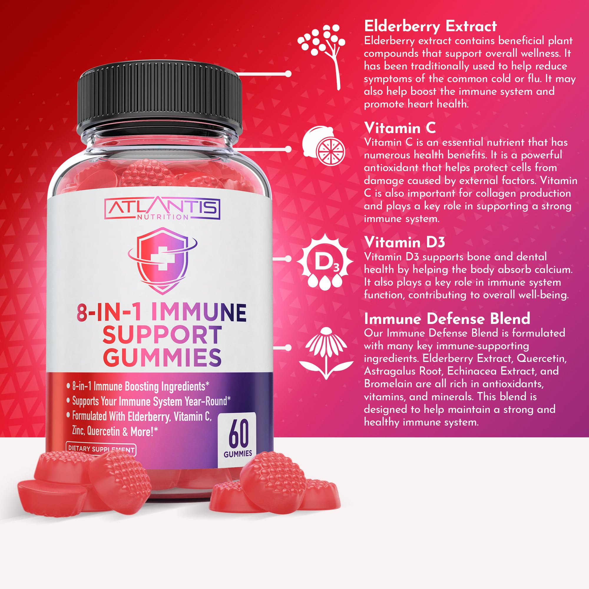Atlantis Nutrition sureau noir, soutien immunitaire naturel et délicieux.