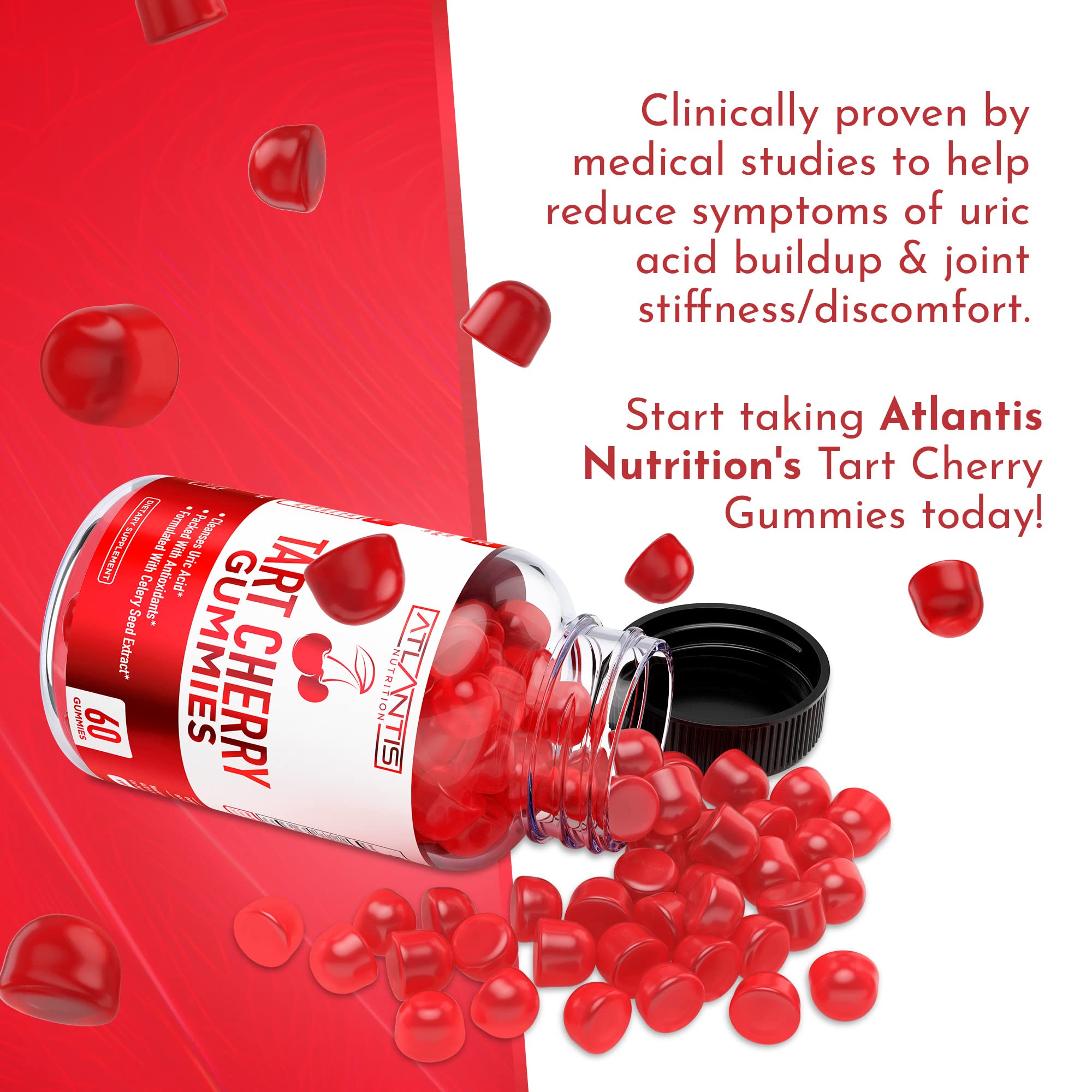 Pack Tart Cerise Atlantis Nutrition – pack 120 gommes pour 2 mois.