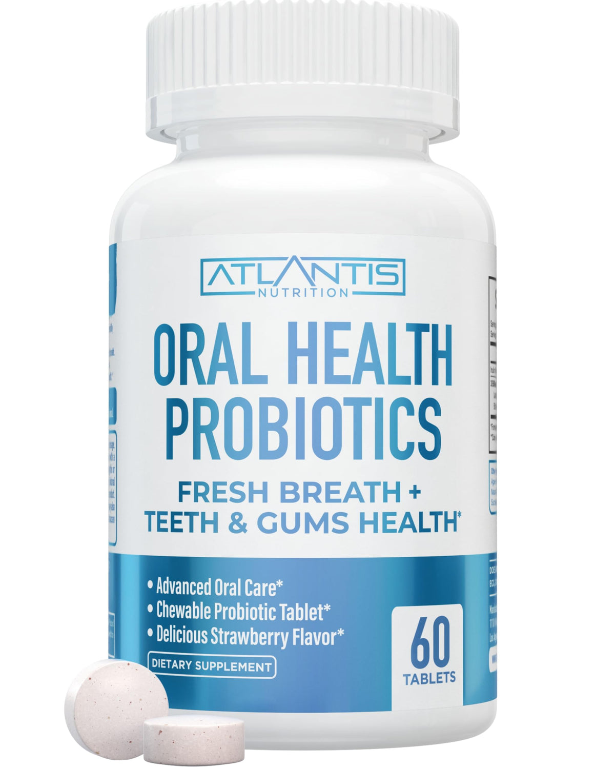 Emballage Atlantis Nutrition Probiotiques Orales – pratique et prêt à l’emploi.