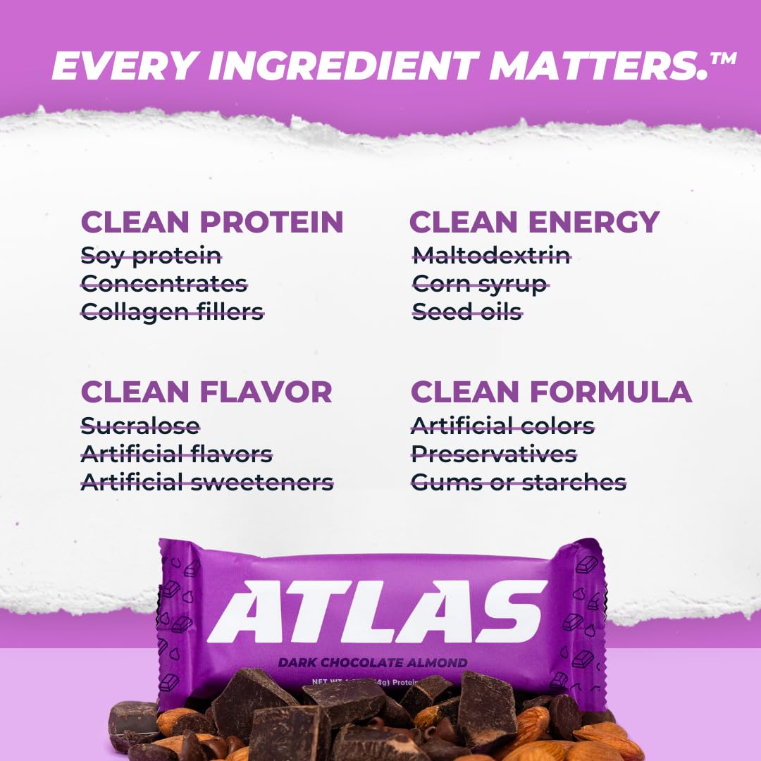 Atlas Bar – premier ingrédient amandes, seconde protéine pour une base nutritive.