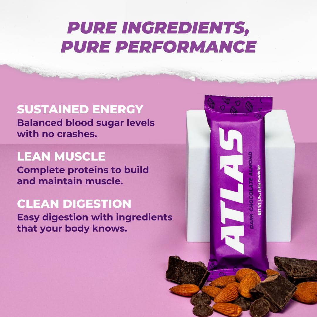 Atlas Bar – chocolat noir amande, en-cas pratique et satisfaisant.