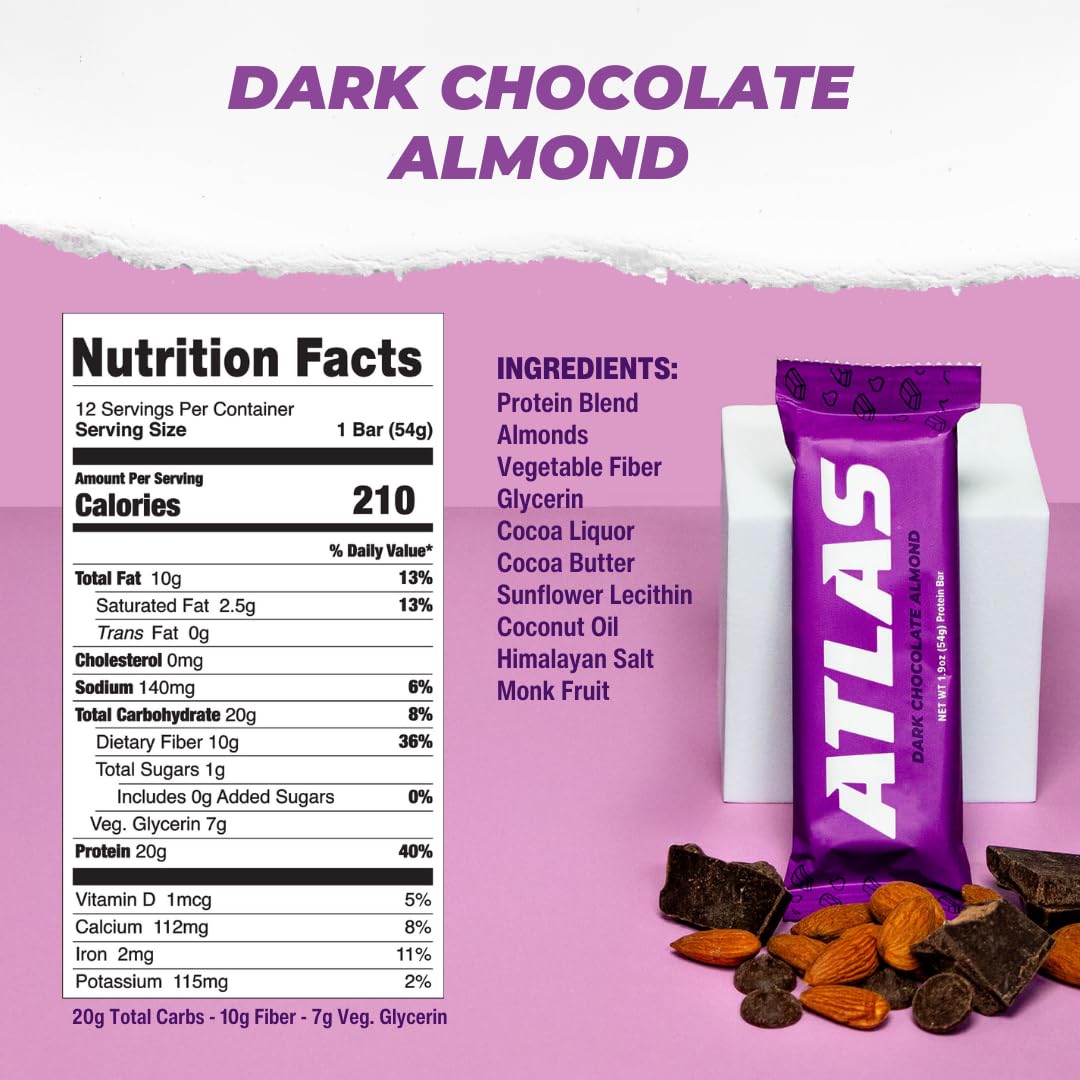 Atlas Bar – 20 g de protéines et sucre minime, encas pratique.