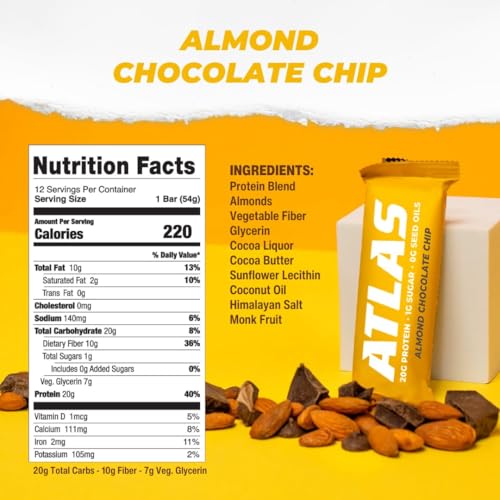 Atlas Barres protéinées – ingrédients-clés visibles et transparence nutritionnelle.